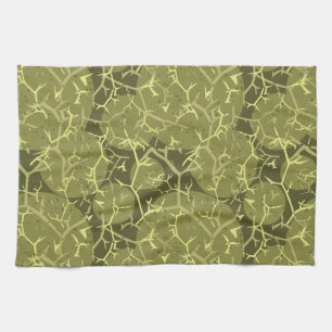 Camouflage groene cactus print theedoek