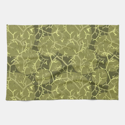 Camouflage groene cactus print theedoek (Horizontaal)