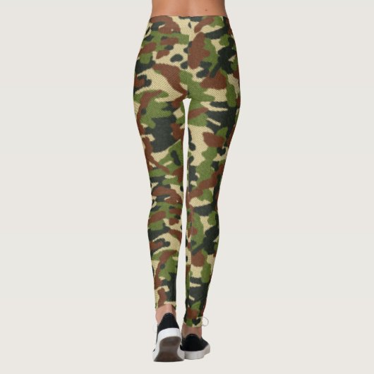 Camouflage Groene en Bruine Leggings (Achterkant)