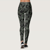 Camouflage Grote Camo Militair Groen Zwart Leggings (Achterkant)