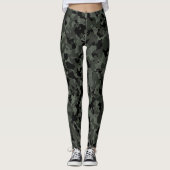 Camouflage Grote Camo Militair Groen Zwart Leggings (Voorkant)