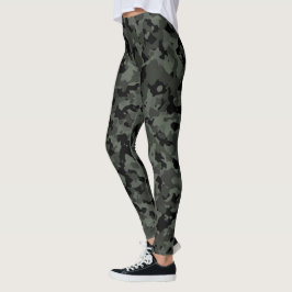 Camouflage Grote Camo Militair Groen Zwart Leggings