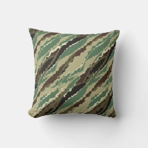 Camouflage Hakki gevlekt gestreepte patroon Buitenkussen