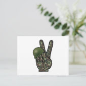 Camouflage Hand Victory/Peace Sign Briefkaart (Staand voorkant)