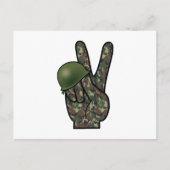 Camouflage Hand Victory/Peace Sign Briefkaart (Voorkant)