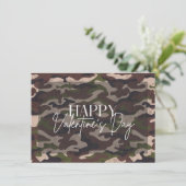 Camouflage Happy Valentijnsdag Kaart (Staand voorkant)