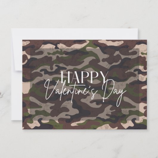 Camouflage Happy Valentijnsdag Kaart (Voorkant)