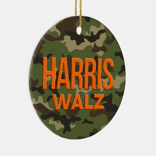 Camouflage Harris Walz 2024 Keramisch Ornament (Rechts)