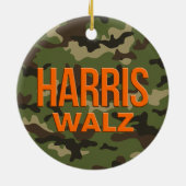 Camouflage Harris Walz 2024 Keramisch Ornament (Achterkant)