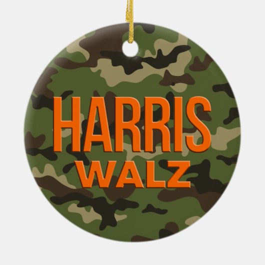 Camouflage Harris Walz 2024 Keramisch Ornament (Achterkant)