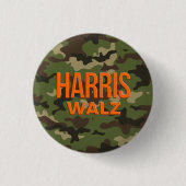 Camouflage Harris Walz 2024 Ronde Button 3,2 Cm (Voorkant)