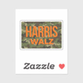 Camouflage Harris Walz 2024 Sticker (Vel)