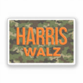 Camouflage Harris Walz 2024 Sticker (Voorkant)