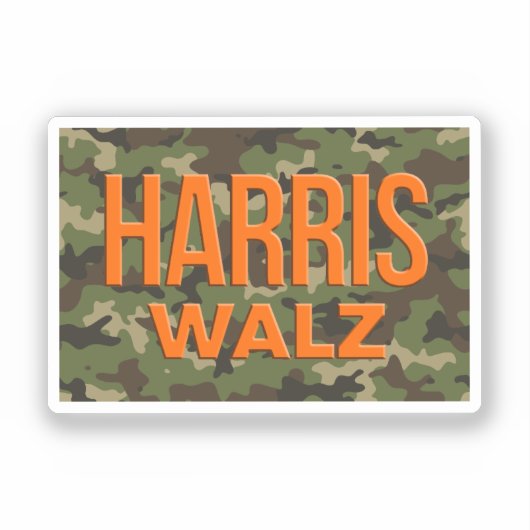 Camouflage Harris Walz 2024 Sticker (Voorkant)