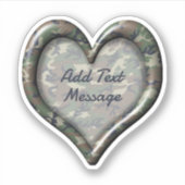 Camouflage Hart Sticker (Voorkant)