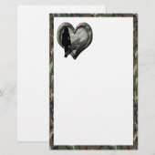 Camouflage hart - vrouw ontbrekend Man Briefpapier (Voorkant / Achterkant)