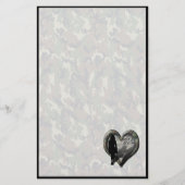 Camouflage Hart - Vrouw Vermist Man (w/text) Briefpapier (Voorkant)