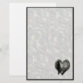 Camouflage Hart - Vrouw Vermist Man (w/text) Briefpapier (Voorkant / Achterkant)