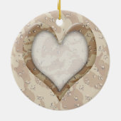 Camouflage Hart - Woestijn Keramisch Ornament (Achterkant)