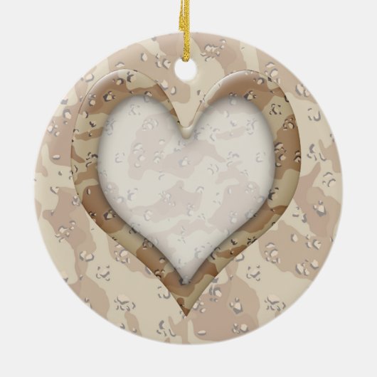 Camouflage Hart - Woestijn Keramisch Ornament (Achterkant)