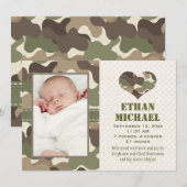 Camouflage Heart Baby Foto geboorteaankondiging Aankondiging (Voorkant / Achterkant)