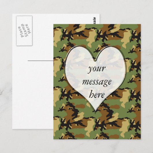 Camouflage Heart Briefkaart (Voorkant / Achterkant)