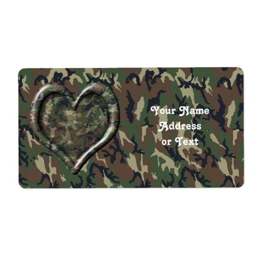 Camouflage Heart Etiket (Voorkant)