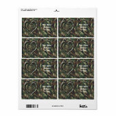 Camouflage Heart Etiket (Full Sheet)