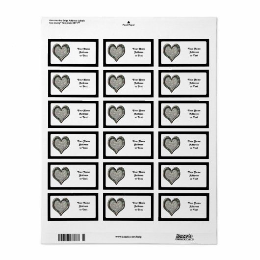Camouflage Heart Etiket (Full Sheet)