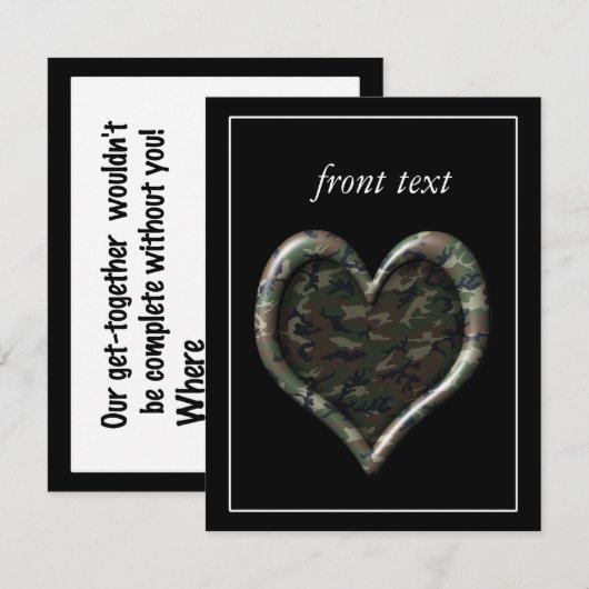 Camouflage Heart Kaart (Voorkant / Achterkant)