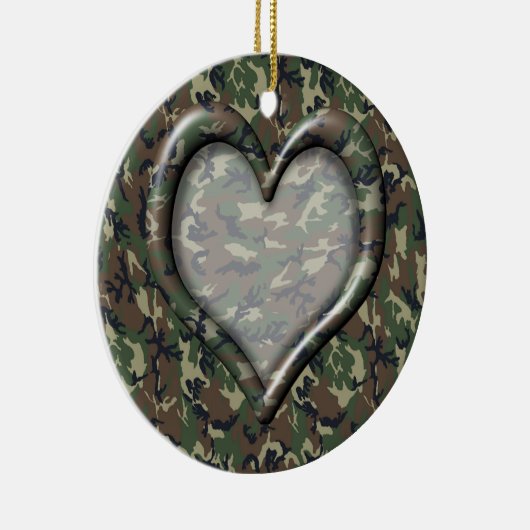 Camouflage Heart Keramisch Ornament (Rechts)