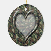 Camouflage Heart Keramisch Ornament (Links)