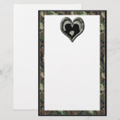Camouflage Heart met zoende Couple Briefpapier (Voorkant / Achterkant)