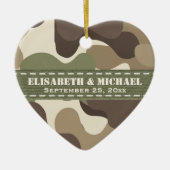 Camouflage Heart Personalized Wedding Ornament (Voorkant)
