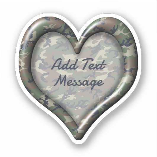 Camouflage Heart Sticker (Voorkant)