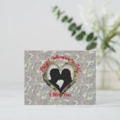 Camouflage Heart - Vermiste u op Valentijnsdag Feestdagenkaart (Staand voorkant)