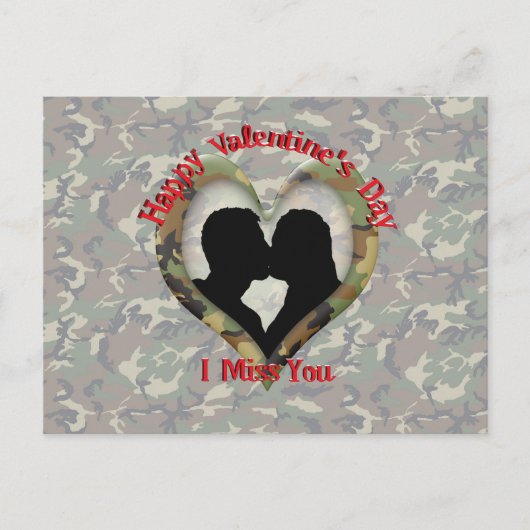 Camouflage Heart - Vermiste u op Valentijnsdag Feestdagenkaart (Voorkant)