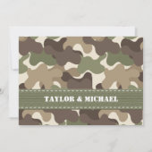 Camouflage Heart Wedding Invites Kaart (Achterkant)