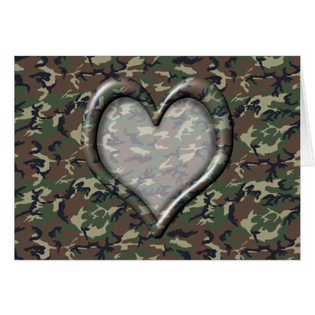 Camouflage Heart - Woodland (Voorkant Horizontaal)