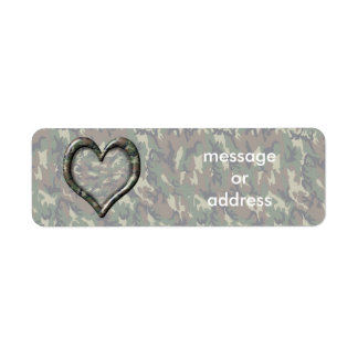 Camouflage Heart - Woodland Etiket