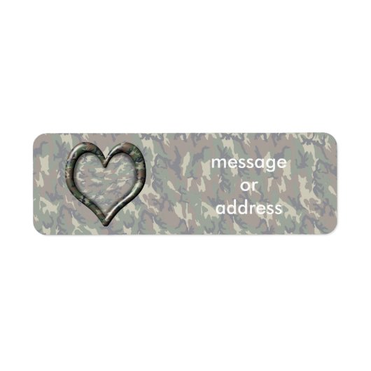 Camouflage Heart - Woodland Etiket (Voorkant)
