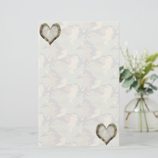 Camouflage Hearts - Missing You Briefpapier (Staand voorkant)