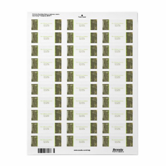 Camouflage & Heldergroen Adreslabel Sticker (Full Sheet)