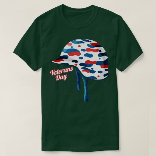 Camouflage Helmet Veterans Dag T-shirt (Design voorkant)