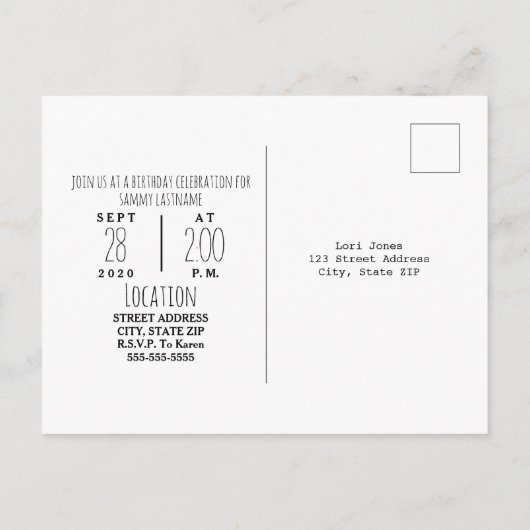 Camouflage Hert Verjaardag Uitnodiging Briefkaart (Achterkant)