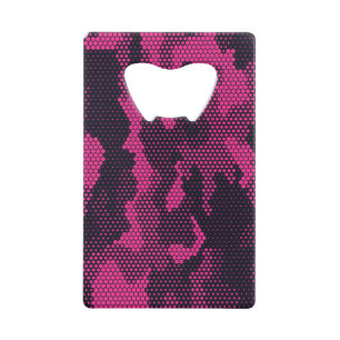 Camouflage hexagonale, militaire textuur achtergro creditkaart flessenopener
