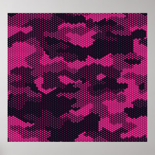 Camouflage hexagonale, militaire textuur achtergro poster