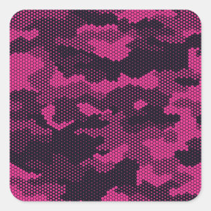 Camouflage hexagonale, militaire textuur achtergro vierkante sticker