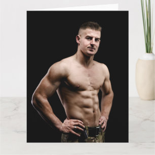 Camouflage Hot Guy Groetjes Kaart