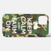 Camouflage Houd kalm en Boerderij aan Case-Mate iPhone Case (Achterkant (horizontaal))